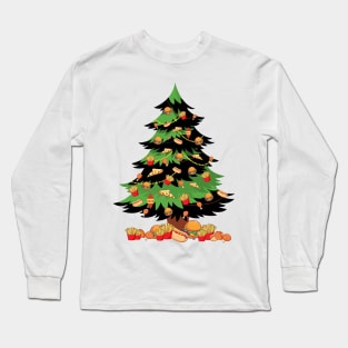 Burger Christmas Tree Long Sleeve T-Shirt